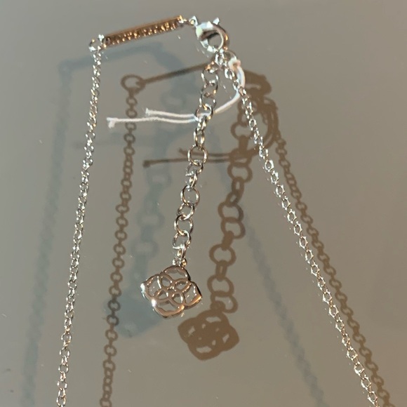 KENDRA SCOTT Ever mother of Pearl stone rhodium Pendant Necklace - Picture 9 of 12